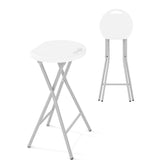 Garvee Folding Stool with Handle 28 Inch Tall Folding Bar Stool with Safety Lock, Metal and Plastic Foldable Stool 500lbs Capacity for Outdoor Indoor Kitchen Home Bar, Assembly Free, 1 Pack, White - White