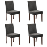 Garvee Set of 2 Modern Upholstered Dining Chairs – High Back Ergonomic Parsons Chairs – Padded Seat – Sturdy Rubber Wood Legs – Soft Linen Fabric – Perfect for Dining Room, Kitchen, Restaurant, Cafe – Linen | Dark Gray