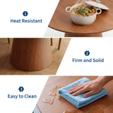 Garvee Space-Saving Round Dining Table for 4 – Modern Wooden Kitchen & Dining Room Table with Sturdy Pedestal Slat Base, Easy Assembly, Perfect for Small Apartments, Walnut Color - Walnut