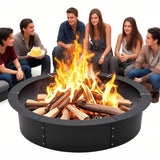 Garvee 60" Smokeless Fire Pit Ring, Heavy-Duty Carbon Steel with 360° Airflow for In-Ground or Above-Ground Use - 