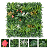 Garvee 3Pcs 39.37"X39.37" PE Artificial Grass Wall Panel, Anthurium & Wild Fern Mixed Foliage, Easy DIY Privacy Screen with Zip Ties for Indoor Outdoor Home Garden Wedding Decor