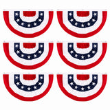 Garvee American Fan Flags, 4-Pack 2 x 4 FT Weatherproof Polyester Bunting with Rustproof Grommets for Porch, Yard and Holiday Decor, Red White Blue