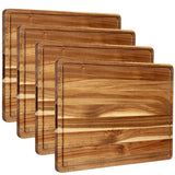 Garvee Extra Large Acacia Wood Cutting Board Set 4PCS – 20x15 Inch Thick Heavy Duty Butcher Block – Reversible Chopping Board with Juice Groove, Non-Slip, Dishwasher Safe – Ideal for Cheese, Meat, Vegetables – System Default