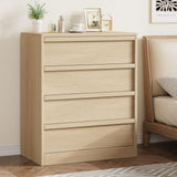 Garvee 4 Drawers Nightstand for Bedroom, 39in Tall Small End Side Table with Large Storage & Anti-Tip Design, Modern Bedside Table Organizer for Living Room, Entryway - Natural - Natural