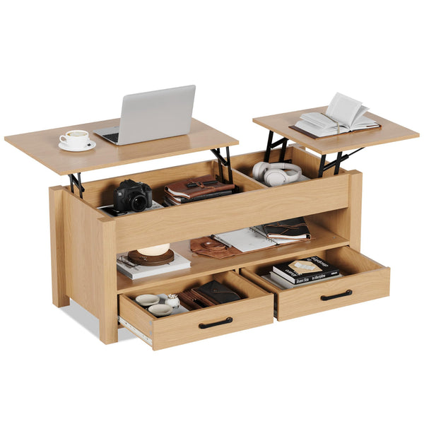 Garvee Lift Top Coffee Table with Storage, Dual Lift Work & Dining