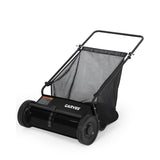 Garvee Push Lawn Sweeper, 21-Inch Manual Sweeper with 6 Cu Ft Cart, 1 Brush, Plastic Wheels and Metal Gears, Black - Black