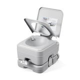 Garvee Portable Pressurized RV Toilet – T Outlet Water, 3.2 Gal Detachable Waste & Flush Tanks, Push-Button Flush Commode for Home, Camping, Boating, Outdoor, Bathroom Storage, Includes Level Gauge, 10L Three-Outlet Pneumatic Model
