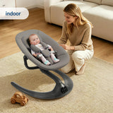 Garvee Electric Baby Bouncer Swing for Infants - App & Remote Control - wireless Music + 12 Lullabies - 5-Speed Auto Rocking, Reclining Seat, Safety Harness, Mosquito Net - Portable Indoor/Outdoor - Dark Gray (USA) - Dark Gray