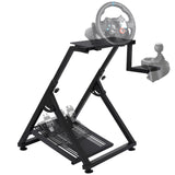 Garvee Heavy-Duty Collapsible Sim Racing Wheel Stand with Shifter Mount - Height & Tilt Adjustable X-Frame Cockpit - Fits TechBrand/Thrustmaster/Fanatec - for PC/PS5/Xbox 360 | Square Tube | X-Type Folding | No other accessories