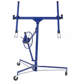 Garvee Drywall Lift 13Ft, Heavy Duty Sheetrock Lifter,150LBS Drywall Rolling Lifter Panel,Drywall Lift Panel Hoist Jack with 3 Lockable Wheels and 360° Adjustable Telescopic Arm，Blue