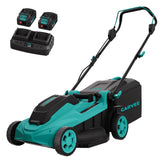 Garvee 17" Cordless Electric Lawn Mower, Battery Powered Brushless Walk-Behind Push Mower, 2-in-1 Mulching & Bagging for Yard & Garden