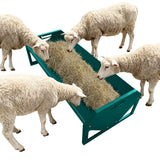 Garvee Livestock Feeder, 45.13" Hay Feeder for 10 Sheep Once, Heavy Duty 22 Gallon Capacity Livestock Feeding Trough for Horse, Goat, Sheep, Cattle, Cow, Alpaca, Dark Green - Dark Green
