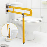 Garvee Toilet Safety Rails Assist Bars, Flip Up Toilet Grab Bar,Foldable Non-Slip Nylon Stainless Steel Bathroom Grab Bar Handles,Handicap Balance Bar for Elderly, Yellow