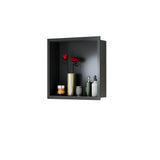 Garvee Stainless Steel Recessed Shower Niche – Single Grid Matte Black Shelf – Waterproof, Leak-Proof, Easy Install, No Tile Needed – Bathroom Wall Organizer – 12x12” Single Grid Elegant Black - 12*12” Matte Black