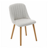 Garvee Modern Upholstered Dining Chairs Set of 2, Fabric Kitchen & Dining Room Side Chairs - Ergonomic Back Support - Mark-Resistant Seats - 300 lb Capacity - Solid Rubberwood Legs - 2-Piece Set | Wooden Legs | Creamy white