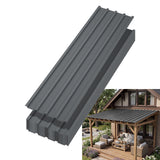 Garvee 10 Pack Corrugated Metal Roofing Sheets, 0.01" Thick 73.23" x 17.72" Brown Steel Roof Panels, Waterproof Color Coated Roof Tiles for Sheds, Carports, Barns - Gray-17.72X73.23In