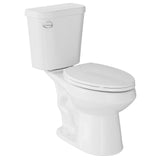 Garvee Two-Piece Elongated Toilet, 17" ADA Comfort Height - 1.28 GPF Single Flush, Side-Mount Handle - 12" Rough-In, White Porcelain, Soft-Close Seat, Includes Cover Plate & Water Parts | Seat height 17", 3468D upgraded rotary punch, single handle test - Side Press-Flush