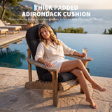 Garvee Adirondack Chair Cushion for Outdoor Patio Furniture, 44 x 19 x 4 in High-Resilience Water-Resistant Seat Pad with Thick Support, Black