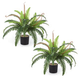 Garvee 2 Pack Small Artificial Lifelike Fern Plants in Pot, 25" Fake Fern Bush Indoor Outdoor Faux Greenery for Home Office Decor, Patio Garden Farmhouse Windowsill