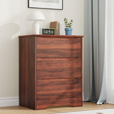 Garvee Tall 3-Drawer Wooden Dresser – Modern Storage Cabinet with Deep Drawers – Wide Top Chest Organizer – Ideal for Bedroom, Living Room, Hallway, or Kids Room – Home Organization – Red Walnut - Red Walnut