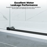 Garvee Modern Frameless Sliding Shower Door – 44-48"/56-60" W x 76" H, 6mm/8mm Tempered Glass, Easy-to-Clean, Matte Black Stainless Steel Track – Durable Bathroom Renovation – 76*48, 6mm tempered glass, matte black - Matte Black & Round Guide Rail