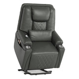 Garvee Electric Power Lift Recliner Chair Sofa, Power Lift Chair for Seniors, 3 Adjustable Positions, Side Pockets and Cup Holders, USB Charging Ports, Remote Control, Perfect for Living Room, Dark Gray - Dark Gray