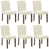 Garvee Set of 2 Modern Upholstered Dining Chairs - High Back Parsons Design - Soft Linen Fabric - Padded Seat & Sturdy Wood Legs - Comfortable Accent for Kitchen, Dining Room, Café, Restaurant - Nailhead Trim - 2-Pack Linen | Beige - Beige