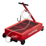 Garvee 20 Gallon Low-Profile Oil Pan with 12V Pump & 8 GPM Flow, Carbon Steel, Lockable Casters, 6.5-Foot Hose, for Cars & ATVs, Red - Red