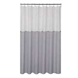 Garvee Modern Country Chic Shower Curtain – Rustic Farmhouse Linen Blend, Water Resistant, Color Block, Button Detail, Washable, Bathroom Decor, 35"W x 72"L, Grey
