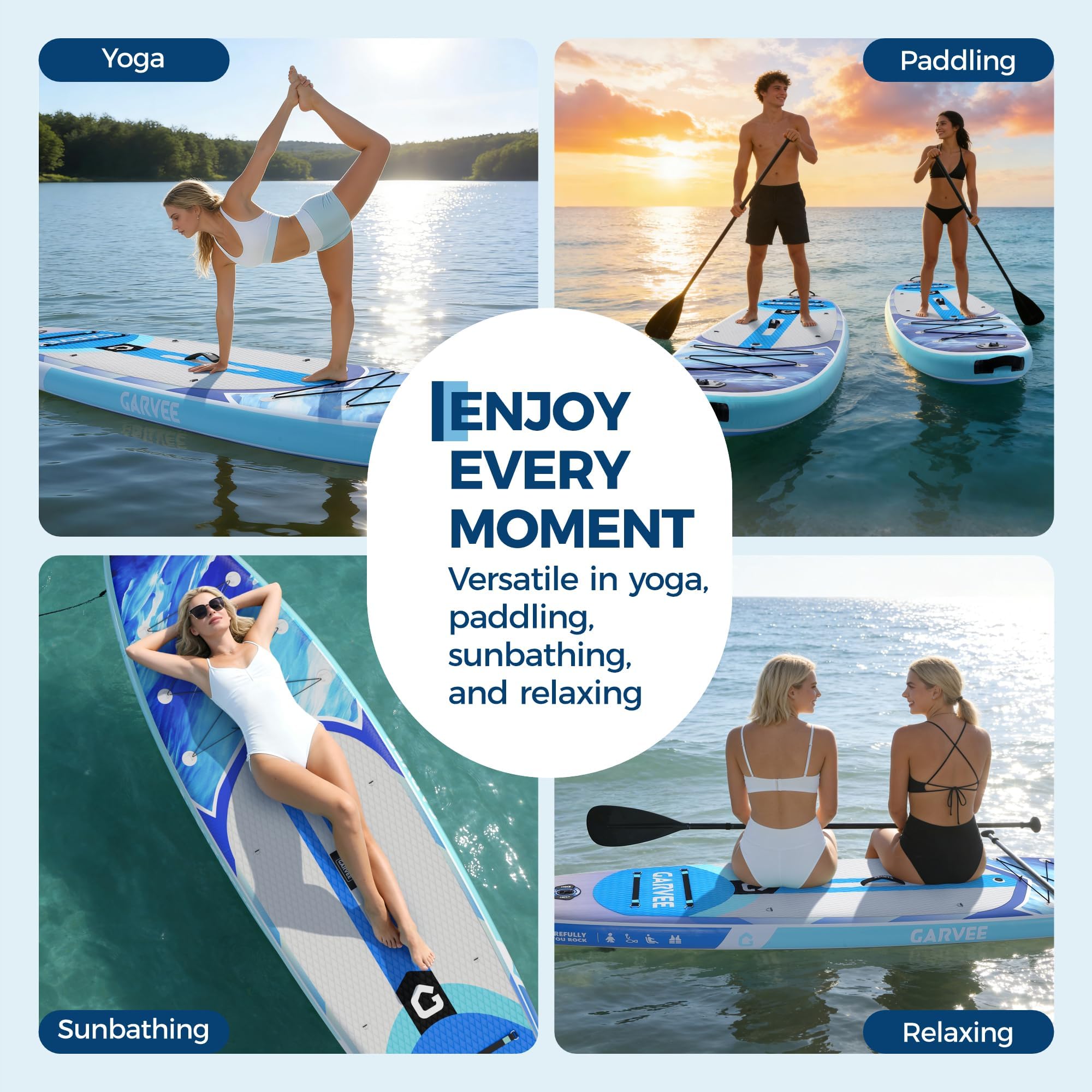 Garvee Inflatable Paddle Board With Premium SUP Accessories For