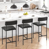 Garvee Modern Comfort & Style Dining Chair Set – Set of 4 Black Upholstered PU Leather Chairs – Curved Backrest, Sturdy Metal Legs, Padded Seat – Easy Assembly for Kitchen, Dining Room, Apartment – Color: System default_2