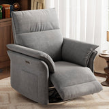 Garvee Power Swivel Glider Recliner with USB Port, 270° Swivel & Double-Layer Armrests, Rocking, Power Recline, Chenille Upholstered Fabric Chair for Living Room, Nursery, Gray - Gray