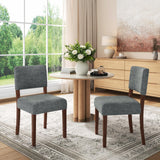 Garvee Modern Upholstered Dining Chairs Set – Armless Kitchen Side Chairs with Padded Seat & Back, Sturdy Wood Legs, Perfect for Dining Room, Living Room, or Lounge, Gray, 2-Piece Pack, Specs: 2-piece pack, Color: Gray