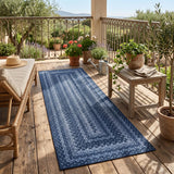 Garvee Runner Rug 2x6 Easy Jute Hallway Runner Rug Washable Non Slip Indoor Outdoor Rugs for Patio Entryway Ultra-Thin Non-Shedding Floor Mat for Laundry Bathroom Bedroom Backyard Porch - Slate/Blue