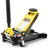 Garvee 3 Ton (6000lbs) Hydraulic Floor Jack - Low Profile Dual Piston Quick Lift - Heavy Duty Steel, Trolley Design - 2.95-15.35 in Lifting Range - For Car, SUV, Truck - Yellow + Black - Yellow