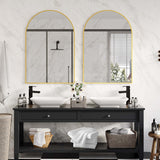 Garvee Arch Bathroom Mirror 26"x38", Gold Arched Wall Mirror with Aluminum Alloy Frame, Large Vanity Mirror for Bathroom, Bedroom, Living Room, Entryway, Modern Decorative Wall Mounted Mirror