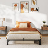 Garvee Twin Bed Frame Metal 6 Inch, Heavy Duty Platform Bed Frame with Reinforced Slats Support, 800 Lbs Load Capacity, Noise Free, No Box Spring Needed and Screws, Tool-Free Assembly - 6 Inch Hight