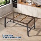 Garvee Industrial Rectangular Dining Table – Sturdy Metal Legs & Rustic Wood – Table for 4-6 – Farmhouse Style, Easy Assembly, appropriate for Home, Restaurant, or Office, Brown 1600 - Brown