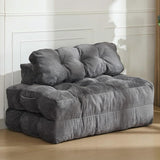 Garvee Folding Sofa Bed, 3-in-1 Convertible Sleeper Chair with Pillow, Double Futon Couch Bed with Back Support, Portable Fold Out Chair Bed Comfy Floor Sofa Lounge for Living Room Bedroom, Gray - Gray