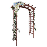 Garvee 85-Inch Wooden Garden Arbor Trellis, Fir Wood Arched Pergola for Climbing Plants, Wedding, Patio, Lawn & Backyard, Teak, Arched Top - Teak