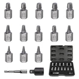 Garvee Heavy Duty 15-Piece Broken Bolt Extractor Set – CR-MO Steel Screw Remover Kit – Spiral Flute Design – Removes Stripped, Rusted, Damaged Bolts – Includes Storage Case – Silver