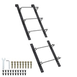 Garvee Window Well Egress Ladder, Carbon Steel Hooked Escape Ladder for Basement Window, Reusable Hanging Emergency Ladder for Balcony Railing, Black - Black