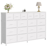 Garvee 63 Inch Dresser for Bedroom, Dresser for Closet with 18 Drawers, Large TV Stand for 55, 65, 70 Inch TV, Entertainment Center with Storage, Wide Long Chest of Drawers, White - White