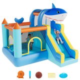 Garvee Inflatable Bounce House, Kids Bounce House, Jump Bouncer with Air Blower and Slide, Jumping Family Backyard Bouncy Castle for Indoor & Outdoor - Shark Splash