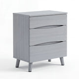 Garvee Compact 3-Drawer Bedside Cabinet Bedside Table - Space-Saving Storage End Table Cabinet, Sturdy Frame, Easy Assembly - Gray - Gray