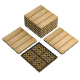 Garvee Waterproof Interwoven Deck Tiles 12"x12" 9PCS/Set for Outdoor Patio, Composite Wood-Plastic, All-Weather Snap-Together Flooring, Easy DIY Installation, Teak Color - Teak -2
