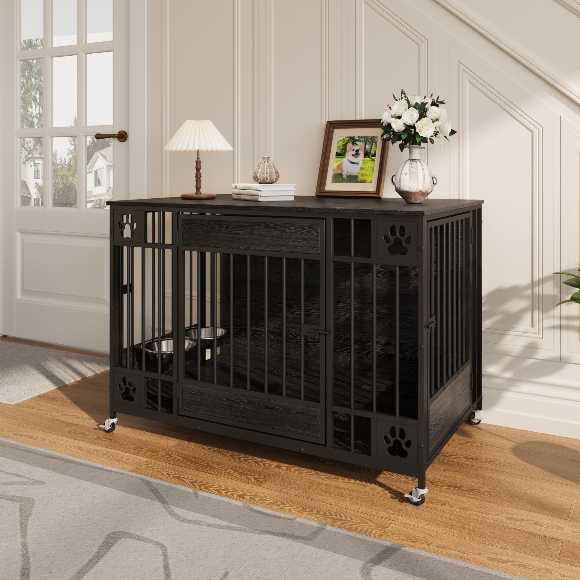 DOG DEPT オリジナル ウッドクレート Garvee Modern Triple Door Dog Crate Furniture - 41