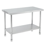 Garvee Heavy Duty Stainless Steel Commercial Prep Table 30"x24"x35" – Industrial Workstation for Restaurant, Pizza Shop, Catering, Food Truck – Stationary Table with Straight Right Angle Edge & 4 Adjustable Feet