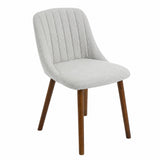 Garvee Modern Upholstered Dining Chairs Set of 2, Fabric Kitchen & Dining Room Side Chairs - Ergonomic Back Support - Mark-Resistant Seat - 300 lb Capacity - Rubberwood Legs - 2-pack | Walnut feet | Creamy white - Milky White（Brown Legs）