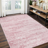 Garvee Medallion & Damask Pink 5x7 Boho Area Rugs for Living Room Washable, Soft Vintage Damask Distressed Large Bedroom Rug Foldable Indoor Floor Carpet, Retro Abstract Non-Slip Throw Rugs for Nursery Dining Room - Pink